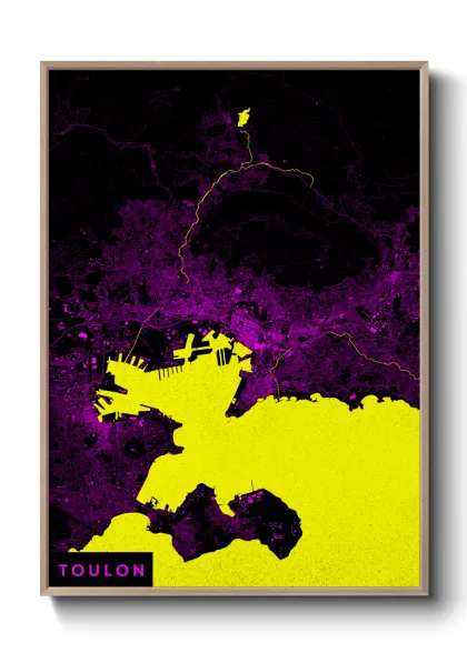 Une affiche de carte sur Toulon