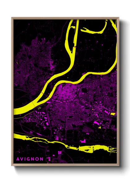 Une affiche de carte sur Avignon