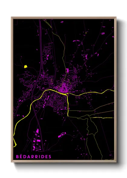 Une affiche de carte sur Bédarrides
