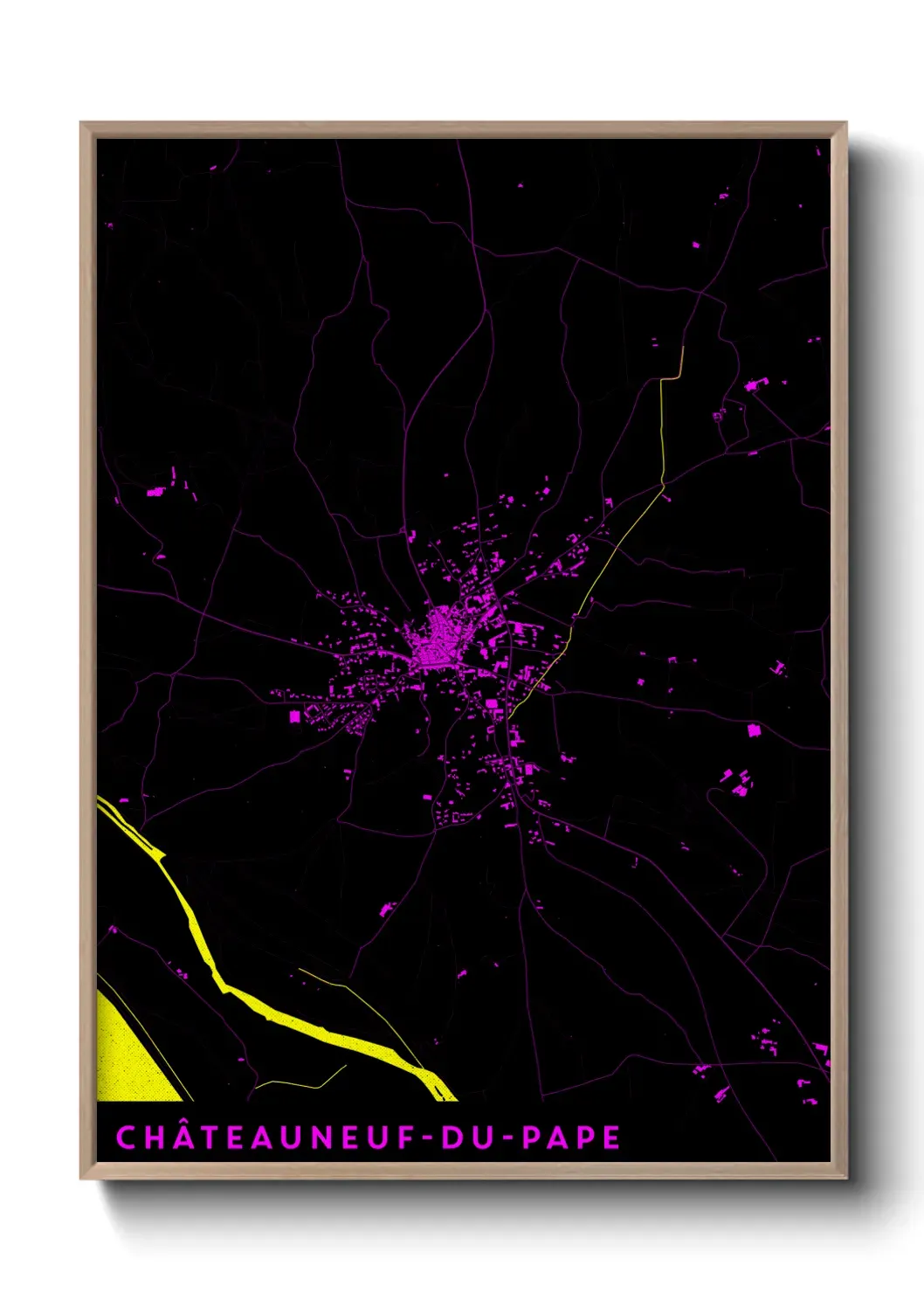 Un poster carteChâteauneuf-du-Pape