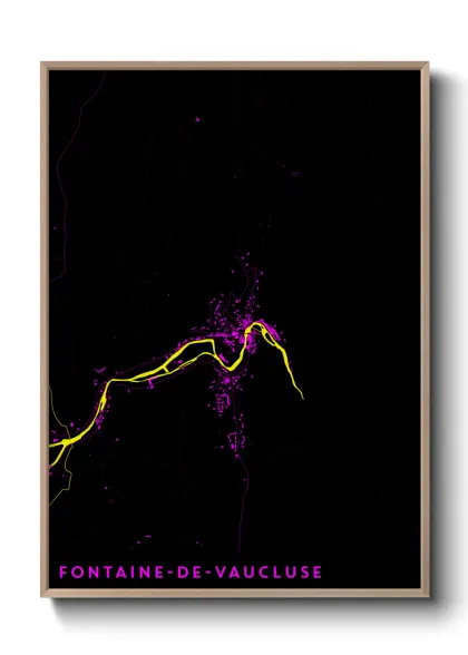 Une affiche de carte sur Fontaine-de-Vaucluse