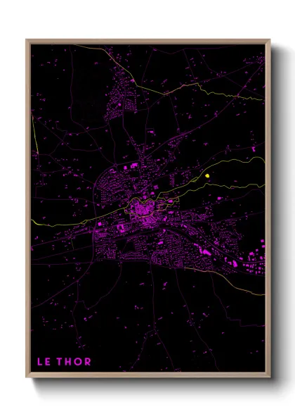 Une affiche de carte sur Le Thor