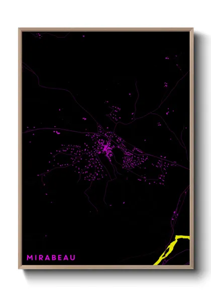 Une affiche de carte sur Mirabeau