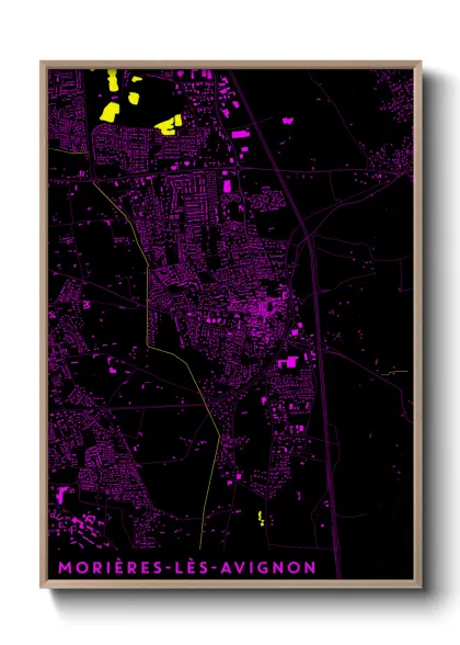 Une affiche de carte sur Morières-lès-Avignon