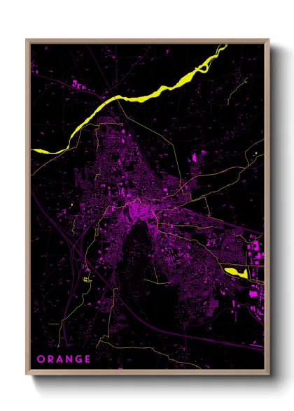 Une affiche de carte sur Orange