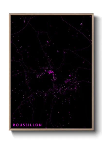 Une affiche de carte sur Roussillon