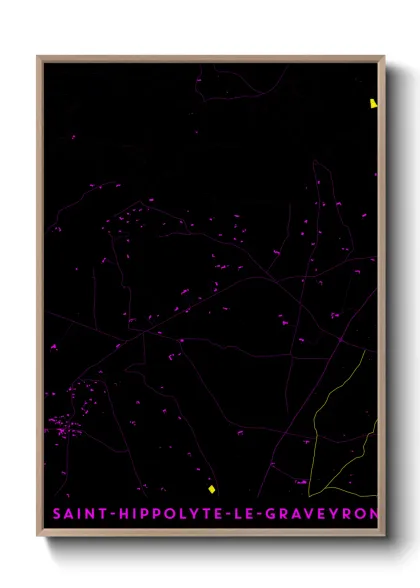 Une affiche de carte sur Saint-Hippolyte-le-Graveyron