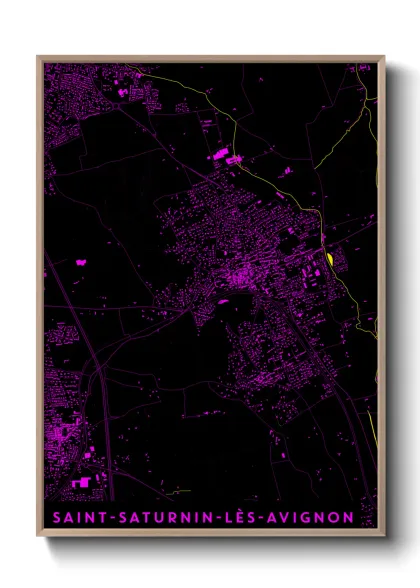 Une affiche de carte sur Saint-Saturnin-lès-Avignon