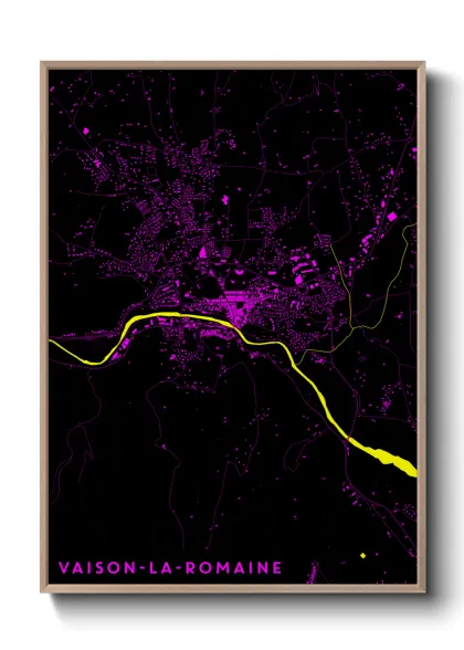 Une affiche de carte sur Vaison-la-Romaine