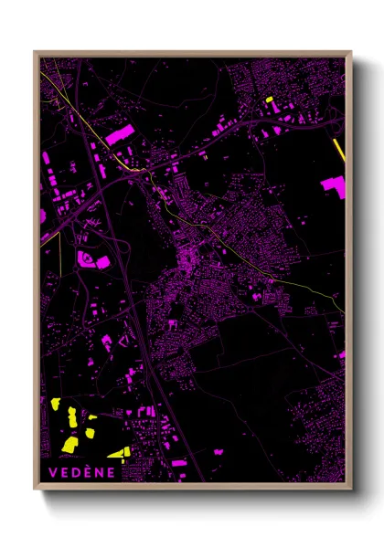 Une affiche de carte sur Vedène