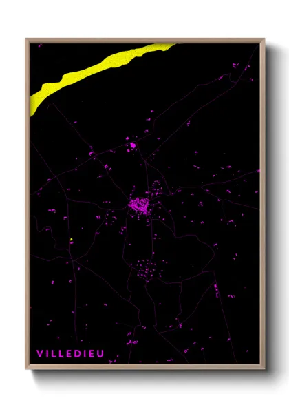 Une affiche de carte sur Villedieu