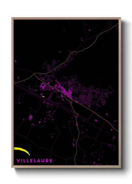 Une affiche de carte sur Villelaure