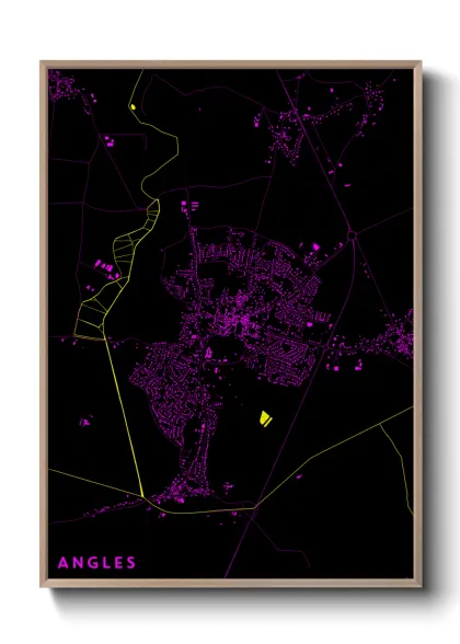 Une affiche de carte sur Angles