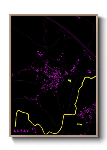 Une affiche de carte sur Auzay