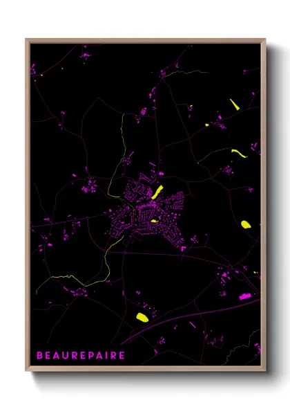 Une affiche de carte sur Beaurepaire