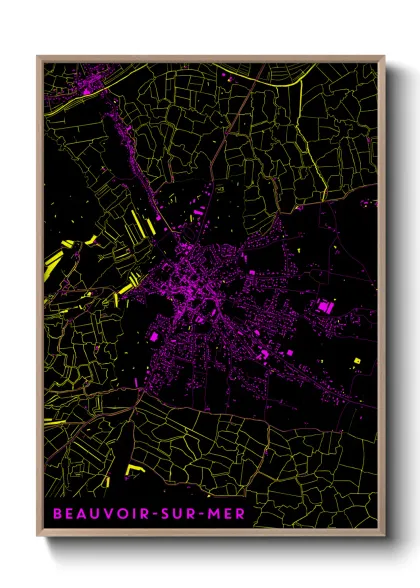 Une affiche de carte sur Beauvoir-sur-Mer
