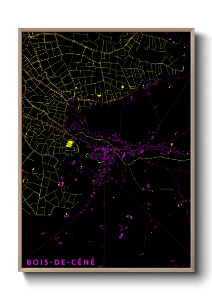 Une affiche de carte sur Bois-de-Céné