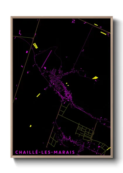 Une affiche de carte sur Chaillé-les-Marais