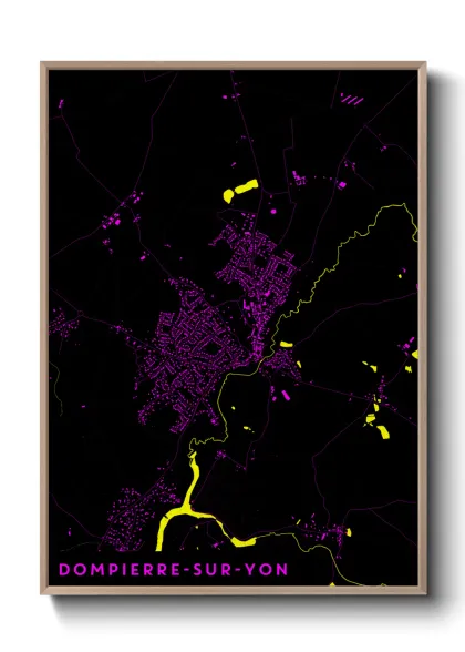 Une affiche de carte sur Dompierre-sur-Yon