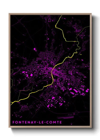 Une affiche de carte sur Fontenay-le-Comte