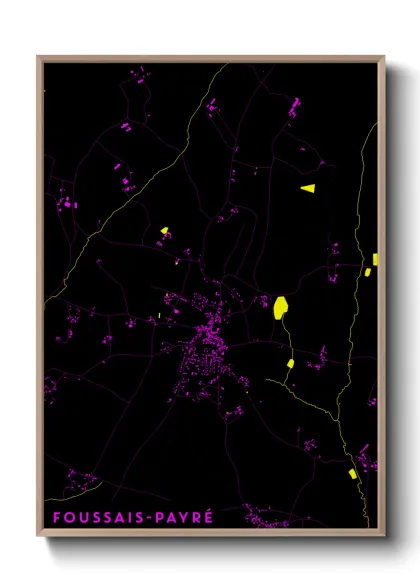 Une affiche de carte sur Foussais-Payré