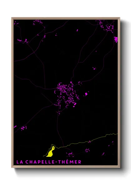 Une affiche de carte sur La Chapelle-Thémer