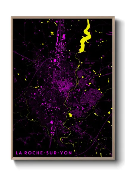 Une affiche de carte sur La Roche-sur-Yon