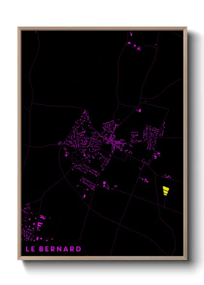 Une affiche de carte sur Le Bernard