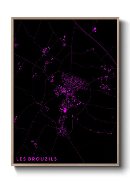 Une affiche de carte sur Les Brouzils