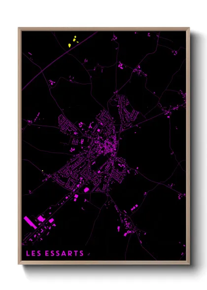 Une affiche de carte sur Les Essarts