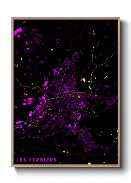 Une affiche de carte sur Les Herbiers