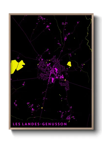 Une affiche de carte sur Les Landes-Genusson