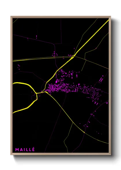 Une affiche de carte sur Maillé