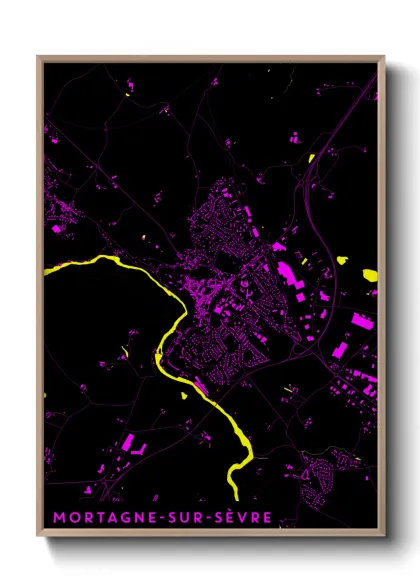 Une affiche de carte sur Mortagne-sur-Sèvre