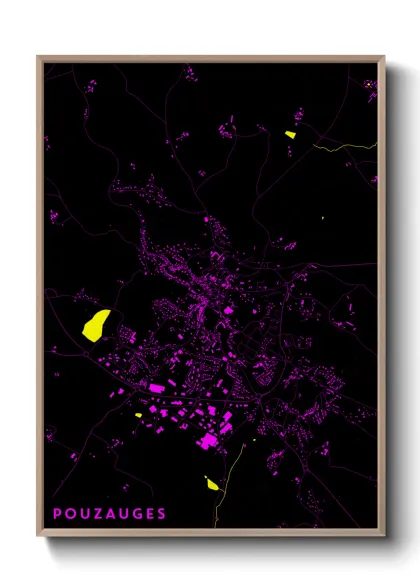 Une affiche de carte sur Pouzauges