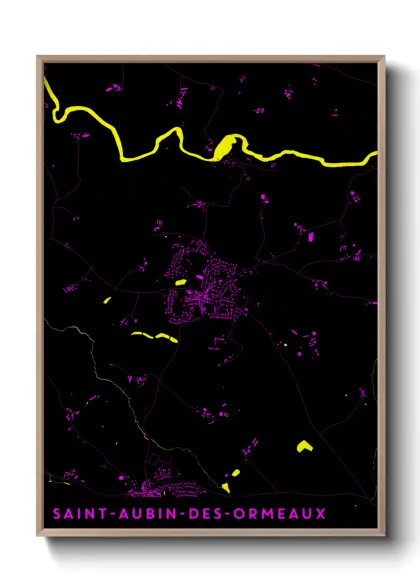 Une affiche de carte sur Saint-Aubin-des-Ormeaux