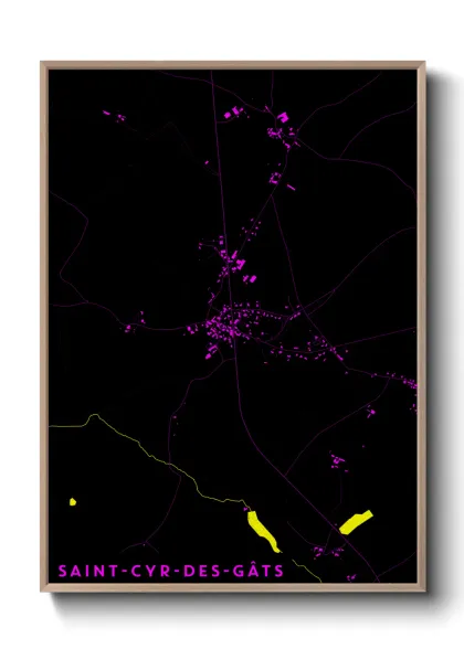 Une affiche de carte sur Saint-Cyr-des-Gâts