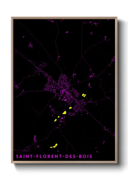 Une affiche de carte sur Saint-Florent-des-Bois