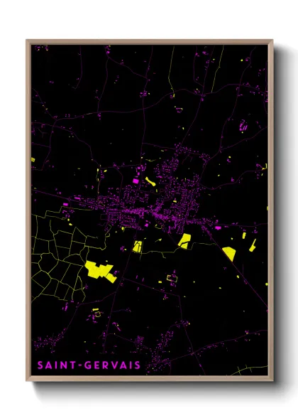 Une affiche de carte sur Saint-Gervais