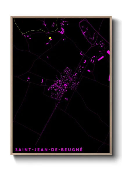 Une affiche de carte sur Saint-Jean-de-Beugné