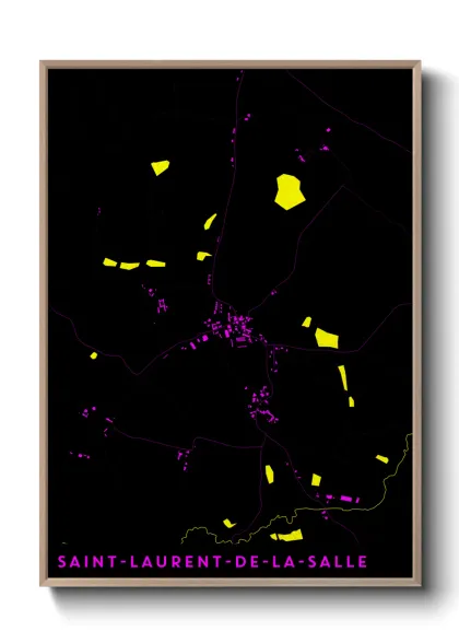 Une affiche de carte sur Saint-Laurent-de-la-Salle