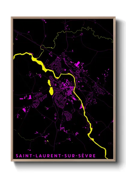Une affiche de carte sur Saint-Laurent-sur-Sèvre