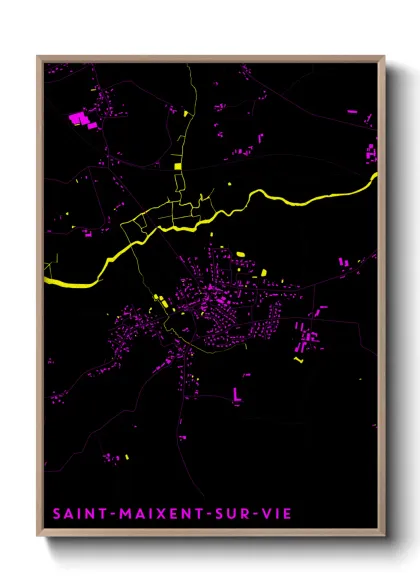Une affiche de carte sur Saint-Maixent-sur-Vie
