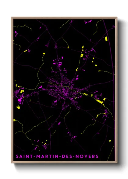 Une affiche de carte sur Saint-Martin-des-Noyers