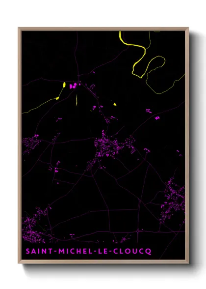 Une affiche de carte sur Saint-Michel-le-Cloucq