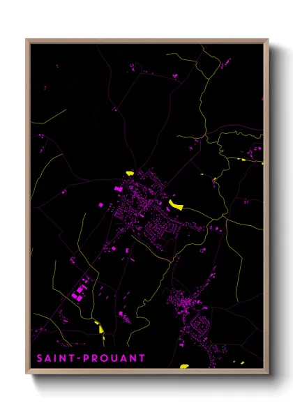 Une affiche de carte sur Saint-Prouant