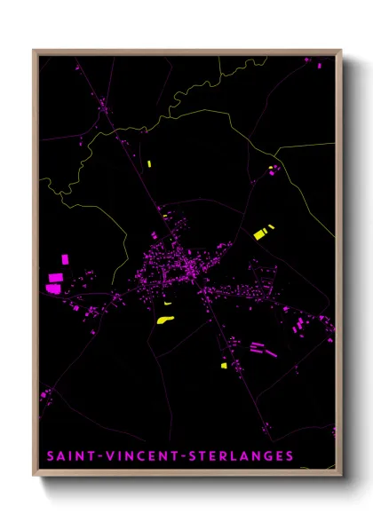 Une affiche de carte sur Saint-Vincent-Sterlanges