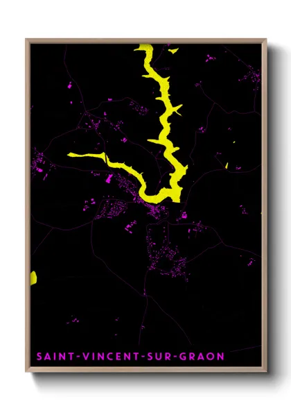 Une affiche de carte sur Saint-Vincent-sur-Graon