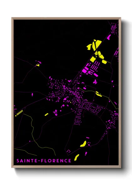 Une affiche de carte sur Sainte-Florence