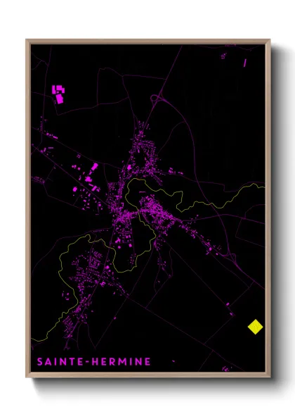 Une affiche de carte sur Sainte-Hermine